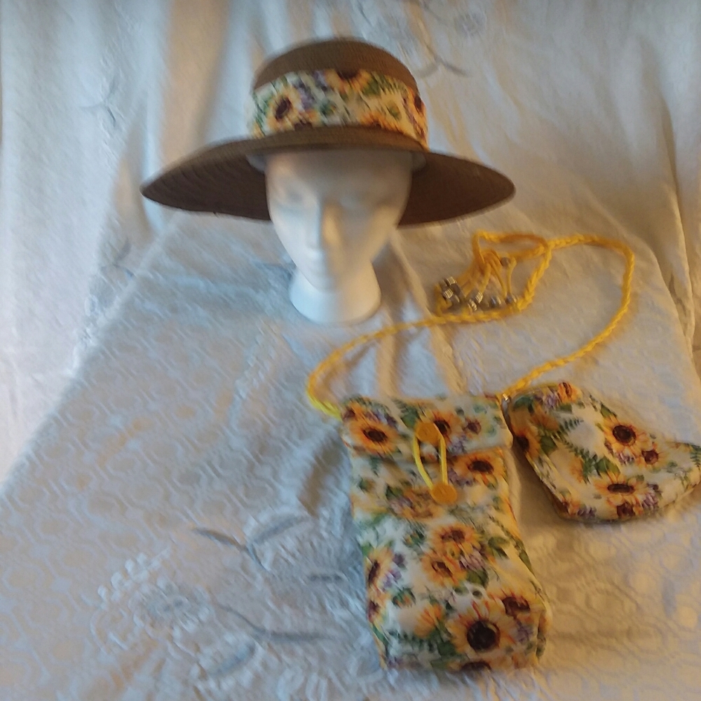 Sunflower Crossbody bag, hat and mask